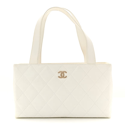 Chanel Caviar Quilted Tote With Clutch White 1 of 18