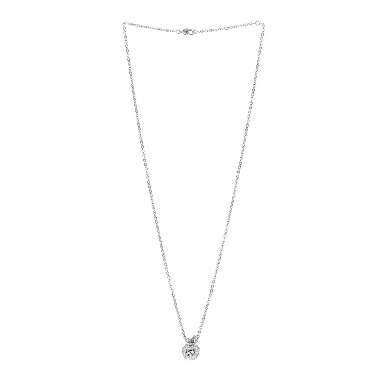 Christian Dior CHRISTIAN DIOR 18K White Gold Diamond Small Rose Dior Bagatelle Necklace 3 of 5