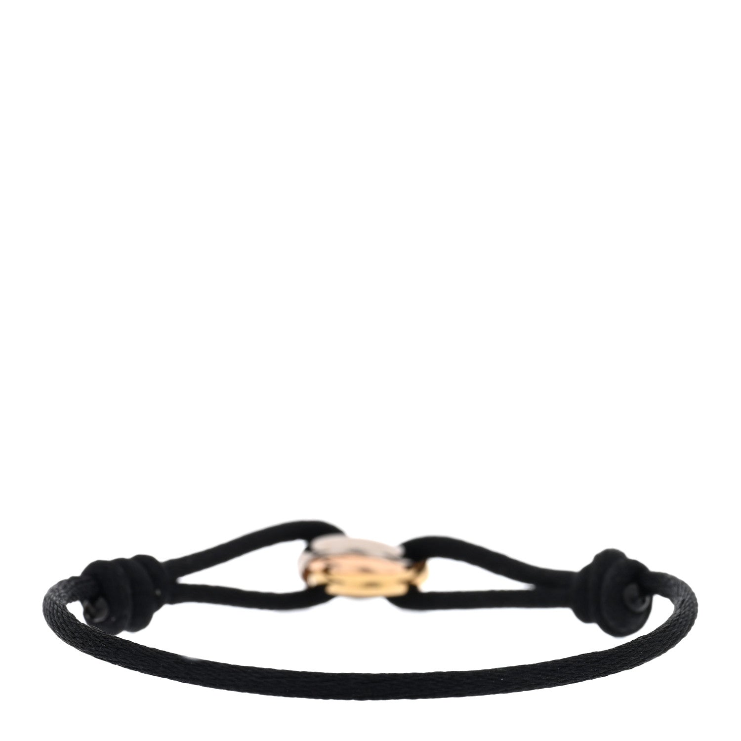 Cartier 18K Pink Yellow White Gold Trinity Adjustable Cord Bracelet Black 2 of 4