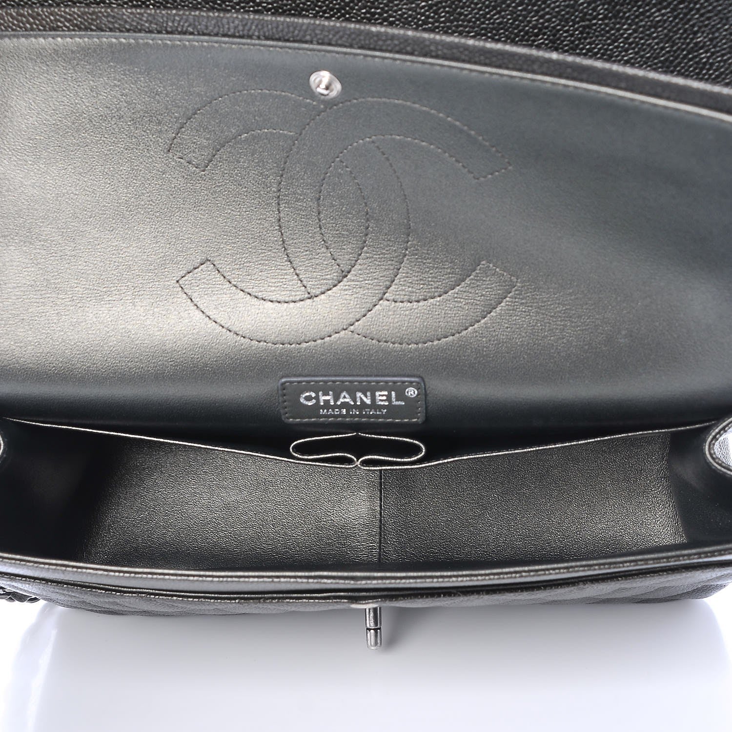 Chanel Caviar Quilted Jumbo Double Flap Charcoal 8 of 9
