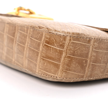 Fendi Crocodile Crystal Lizard Baguette Beige 10 of 11
