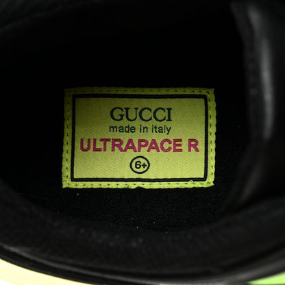 Gucci Rubber Mens Ultrapace R Mid Top Sneakers 6.5 Black Neon Green Yellow Fluo 7 of 8