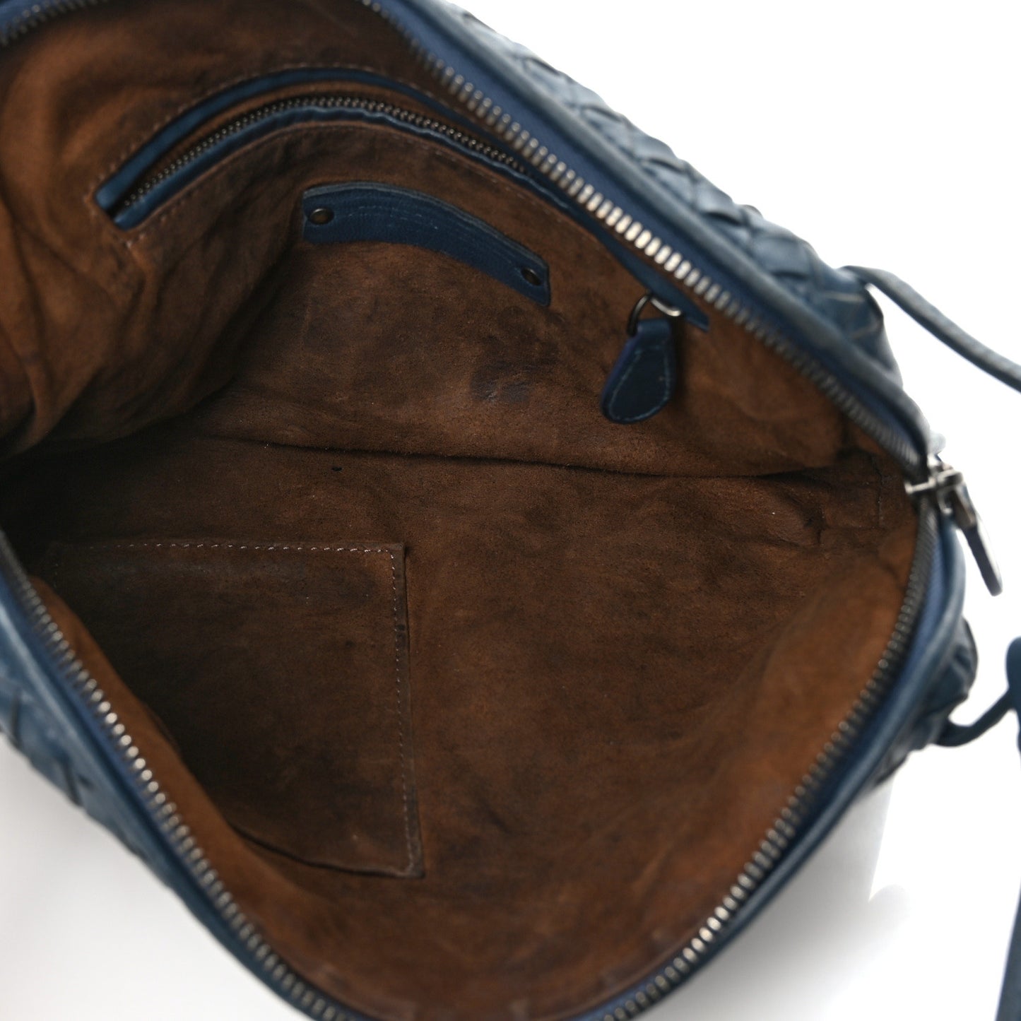 Nappa Intrecciato Nodini Crossbody Messenger Blue