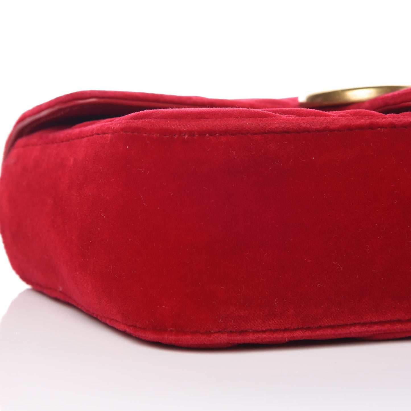 Velvet Matelasse Mini GG Marmont Shoulder Bag Hibiscus Red