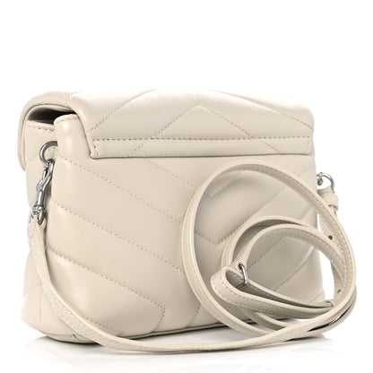 Saint Laurent Calfskin Y Quilted Monogram Toy Loulou Crossbody Bag Ivory 3 of 10