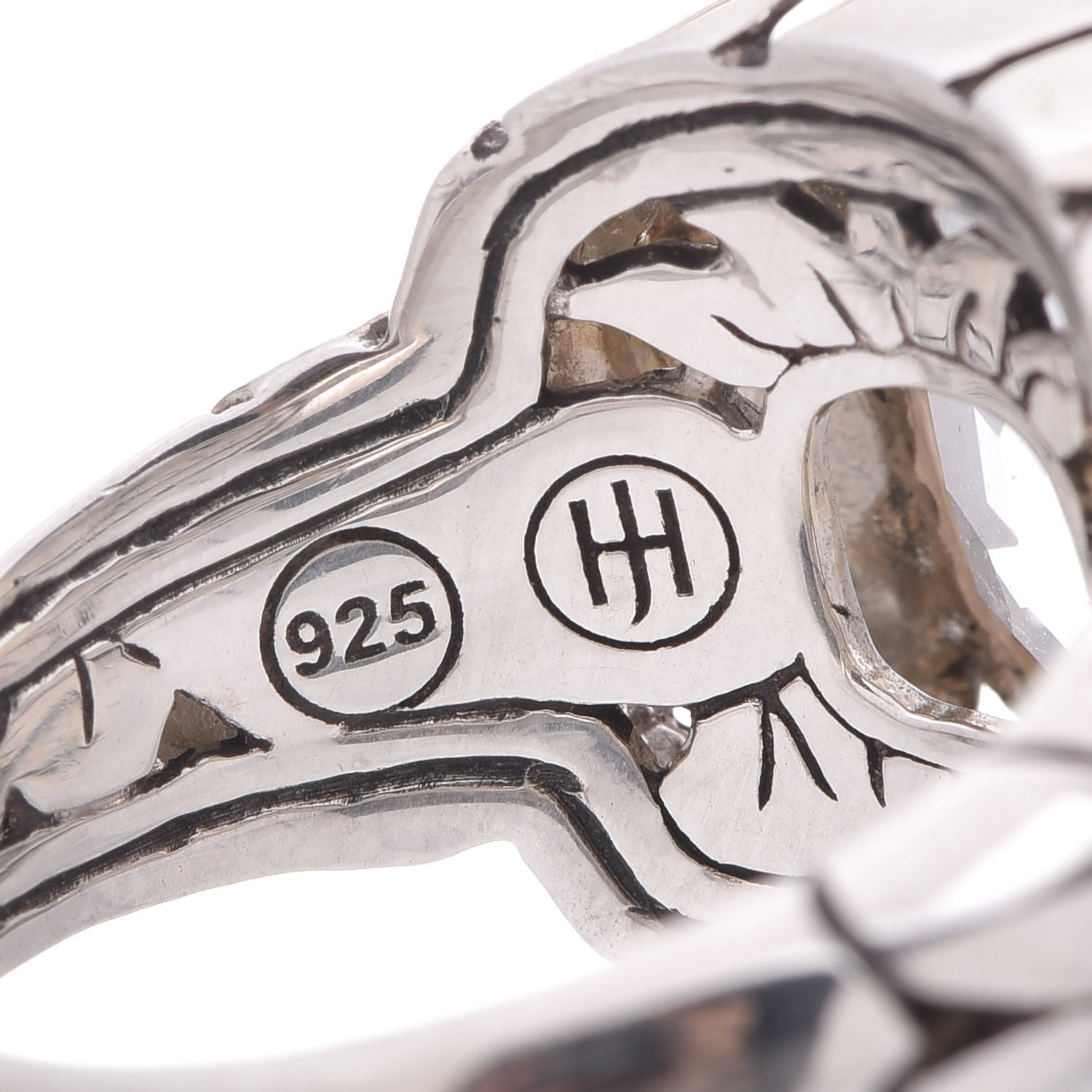 John Hardy Sterling Silver White Topaz Kali Square Ring 54 7 5 of 5