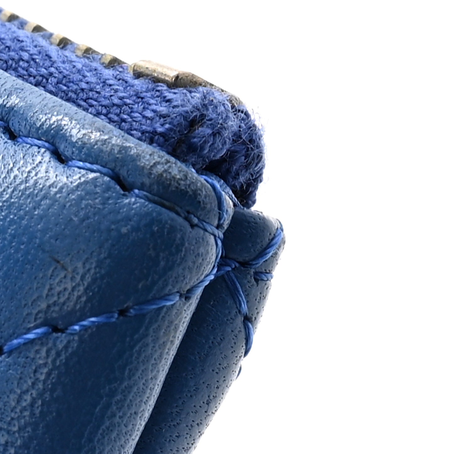 Lambskin Quilted Medium Cosmetic Case Blue