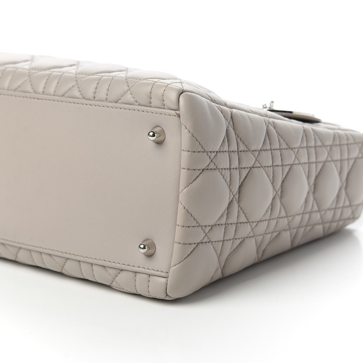 Christian Dior Lambskin Cannage Medium Lady Dior Grey 7 of 10