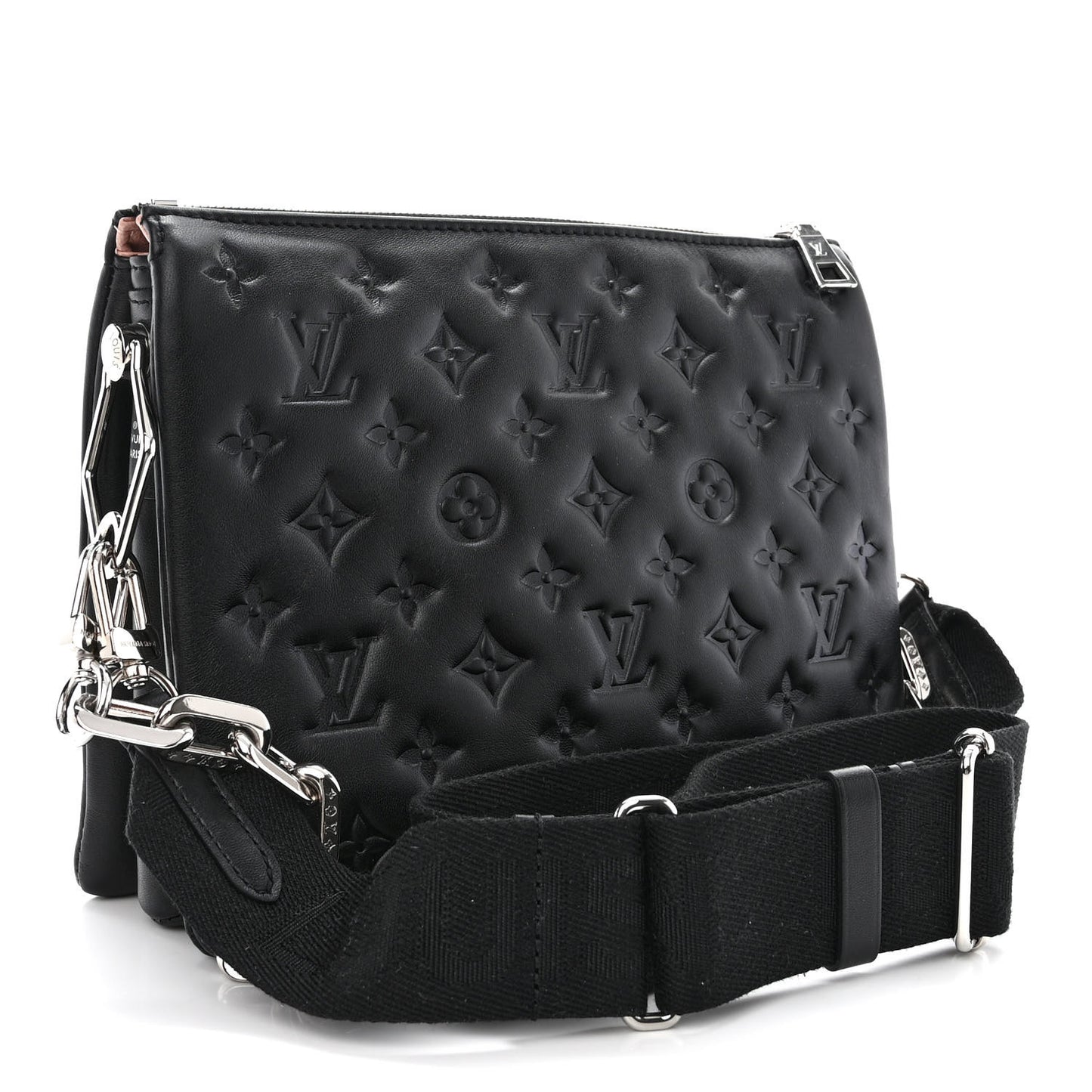 Lambskin Embossed Monogram Coussin PM Black