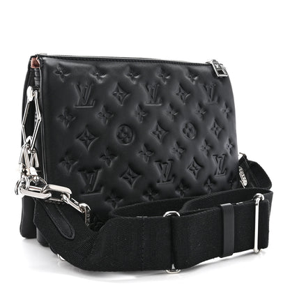 Louis Vuitton Lambskin Embossed Monogram Coussin PM Black 3 of 11