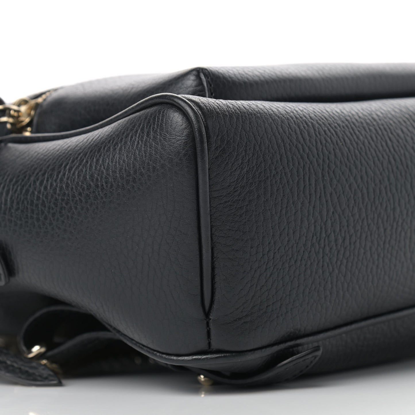 Pebbled Calfskin Soho Chain Backpack Black
