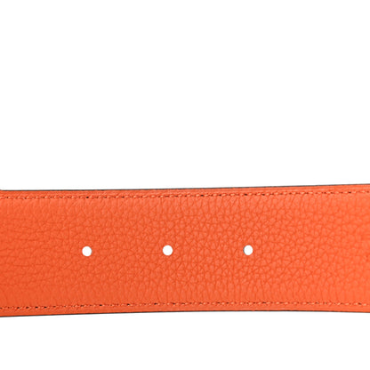Hermes Box Togo 32mm Constance H Belt 100 Black Orange 6 of 6