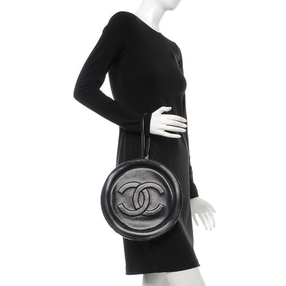 Chanel Lambskin Square Quilted Round Shoulder Bag Black 2 of 7