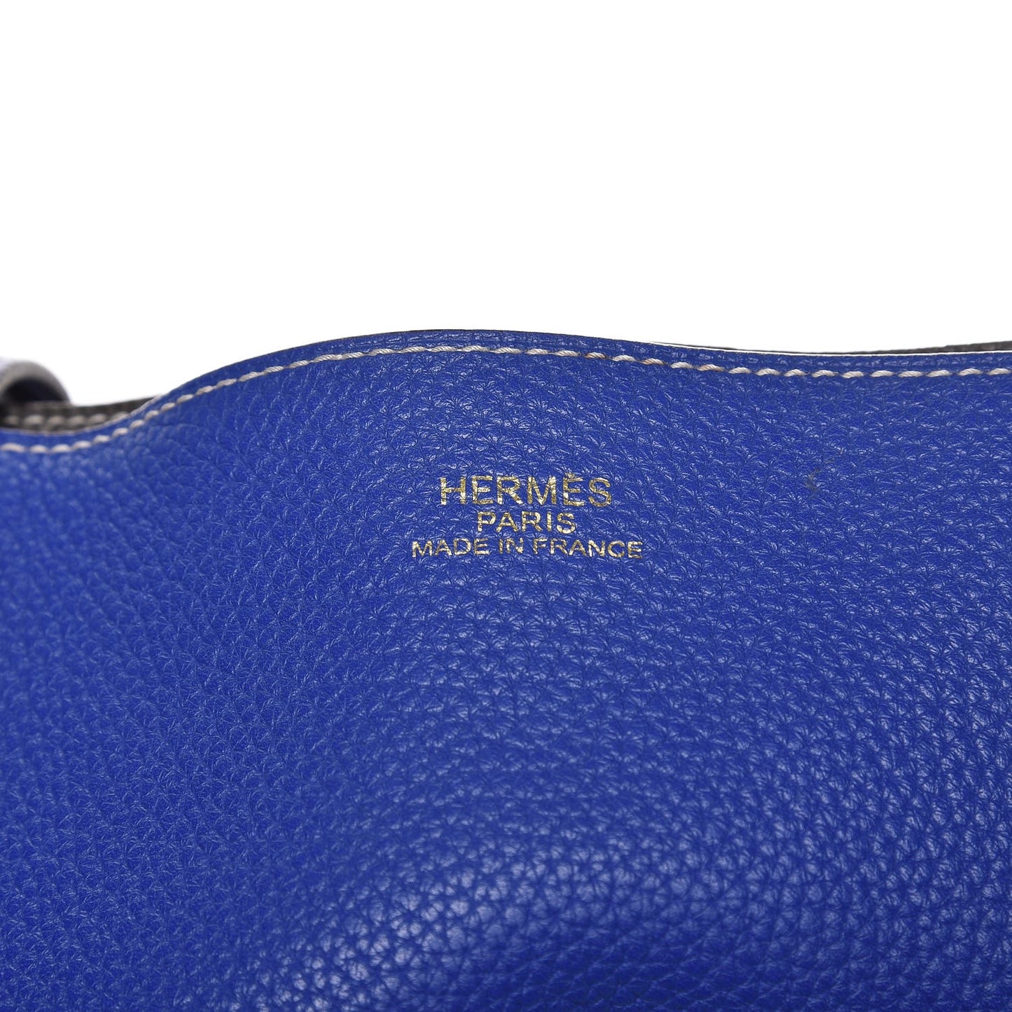 Taurillon Clemence Double Sens 45 Reversible Tote Graphite Bleu Electrique