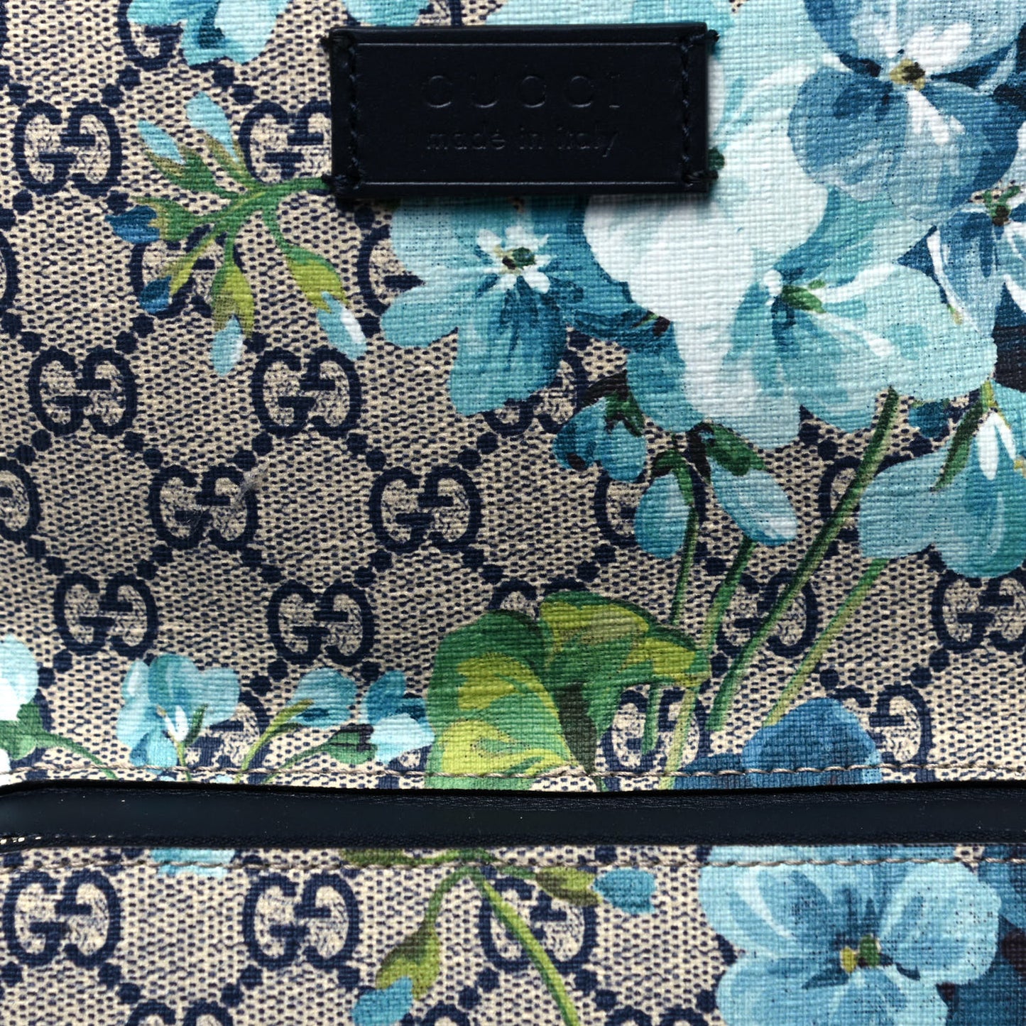 GG Supreme Monogram Blooms Small Day Backpack Blue