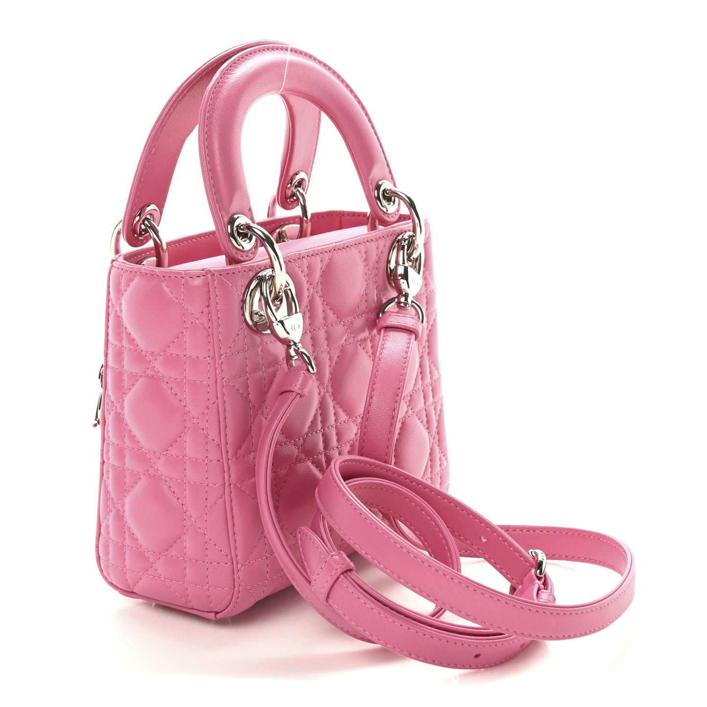 Lambskin Cannage Mini Lady Dior Sorbet