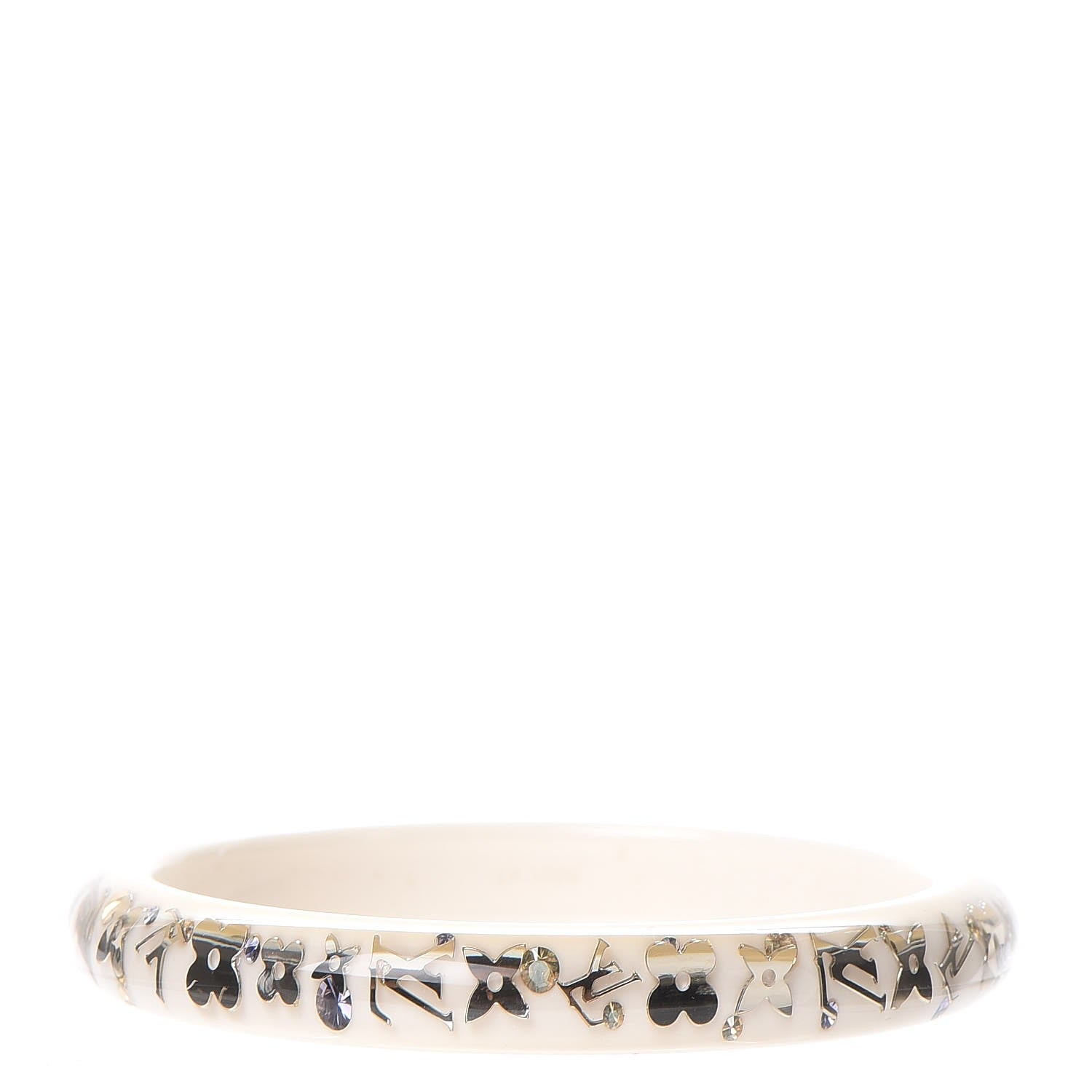 Louis Vuitton Resin Swarovski Medium Inclusion Bracelet PM White 1 of 4