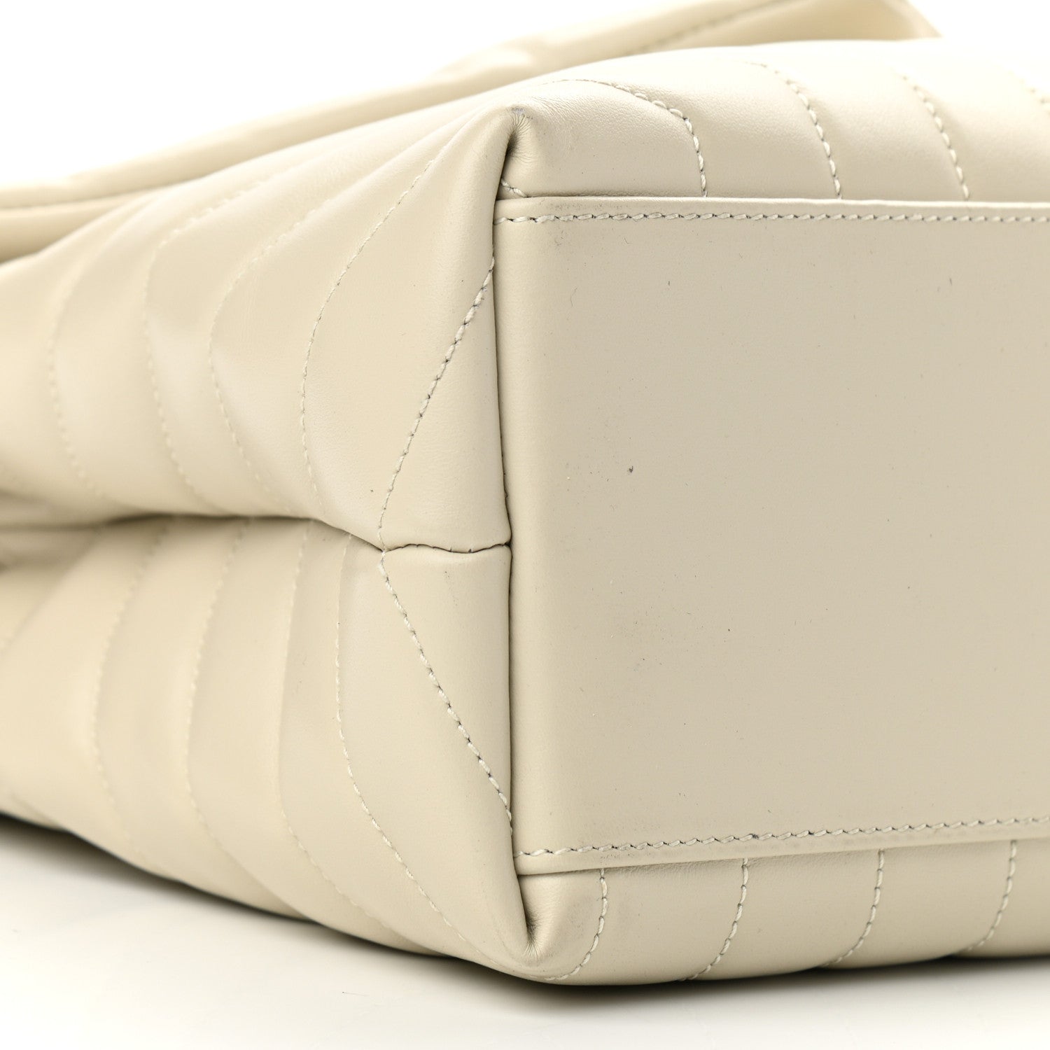 Saint Laurent Calfskin Y Quilted Monogram Medium Loulou Chain Satchel Crema Soft 9 of 12