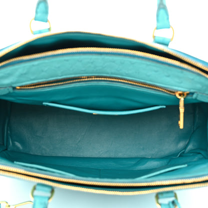 Prada Ostrich Medium Galleria Double Zip Tote Turchese 5 of 12