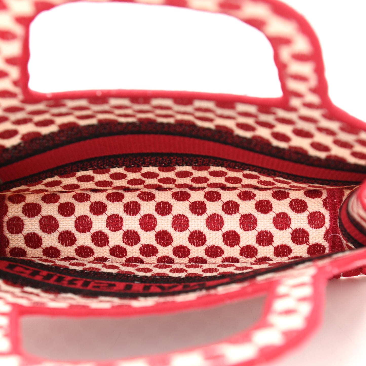 Canvas DiorAmour Dots Mini Book Tote Red