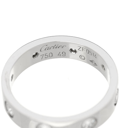 Cartier 18K White Gold 8 Diamond 4mm Wedding Band LOVE Ring 49 5 4 of 4