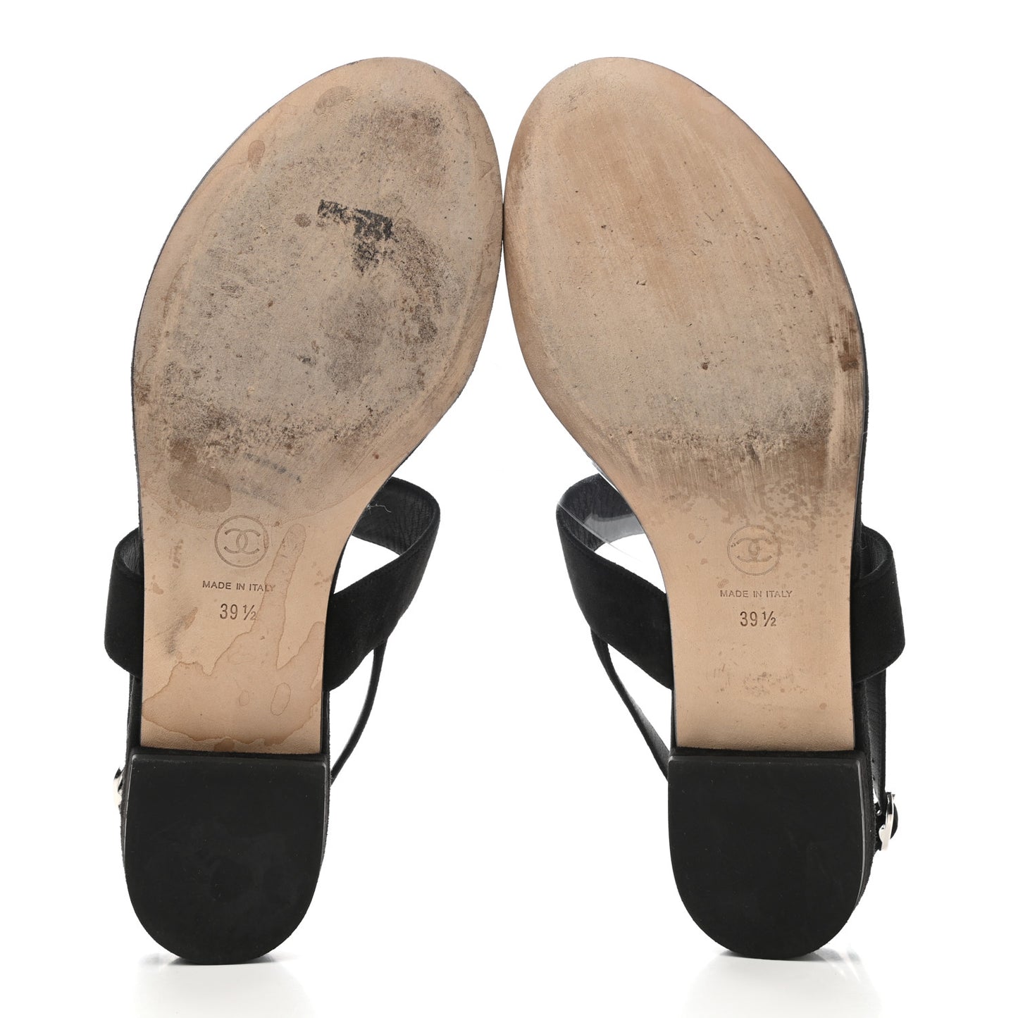 Suede CC Thong Sandals 39.5 Black