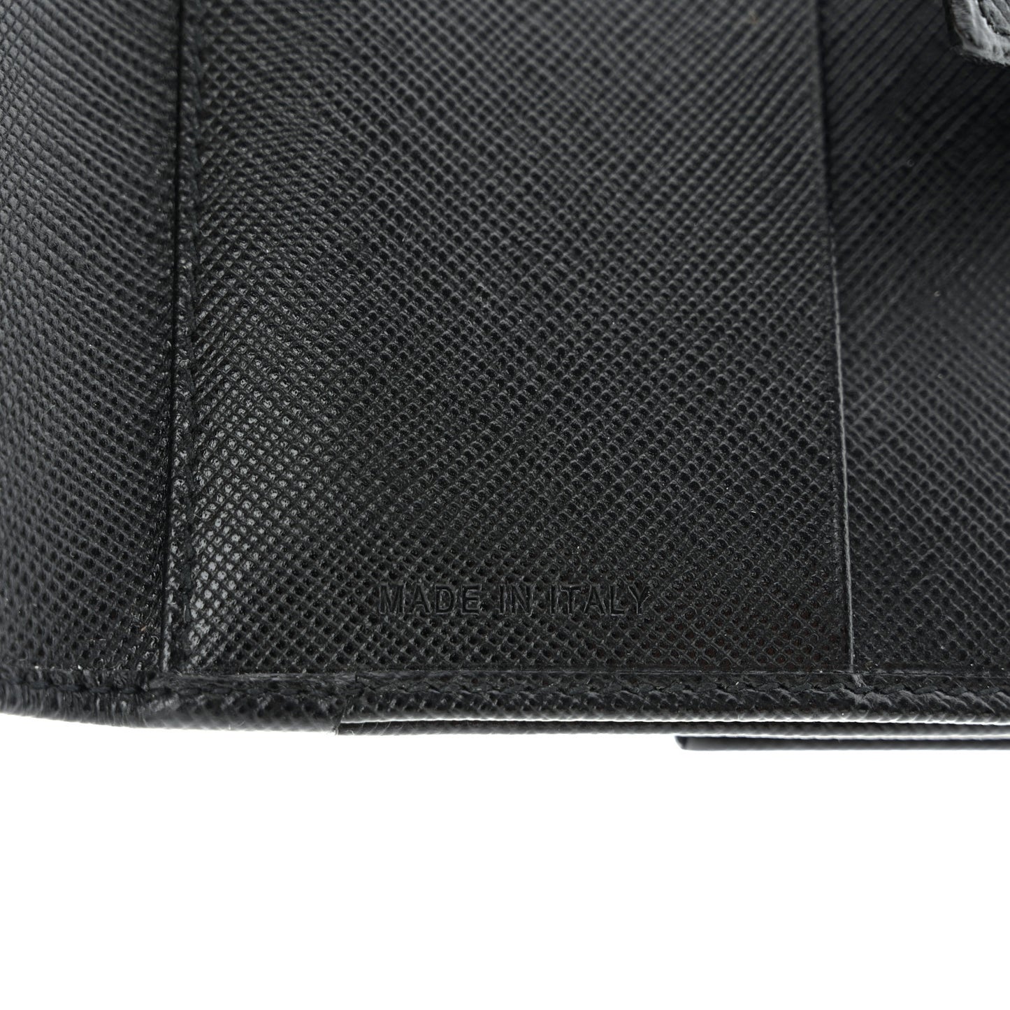 Saffiano Tri-Fold Compact Wallet Black