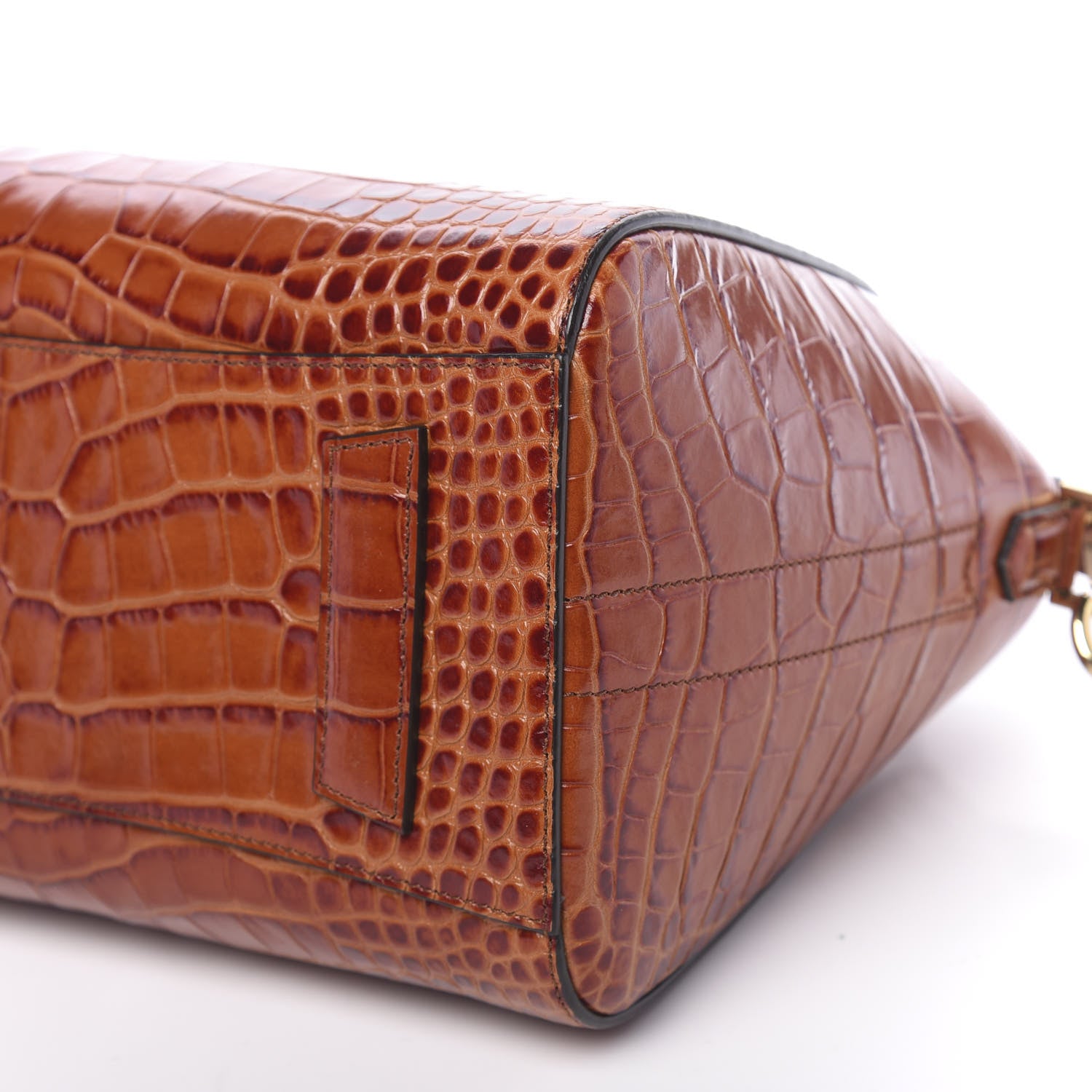 Givenchy Calfskin Crocodile Embossed Small Antigona Cognac 10 of 11