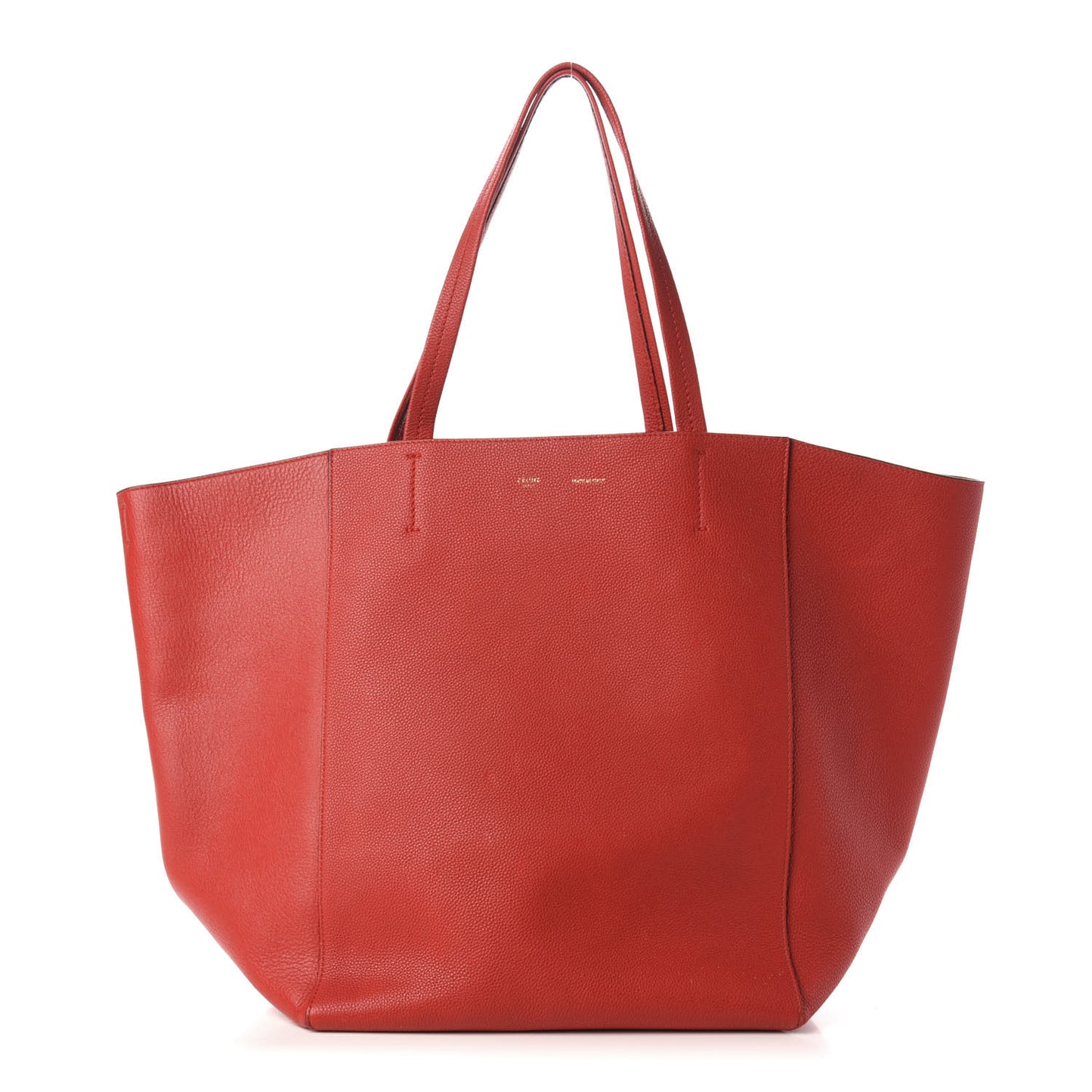 Grained Calfskin Medium Horizontal Cabas Phantom Coquelicot