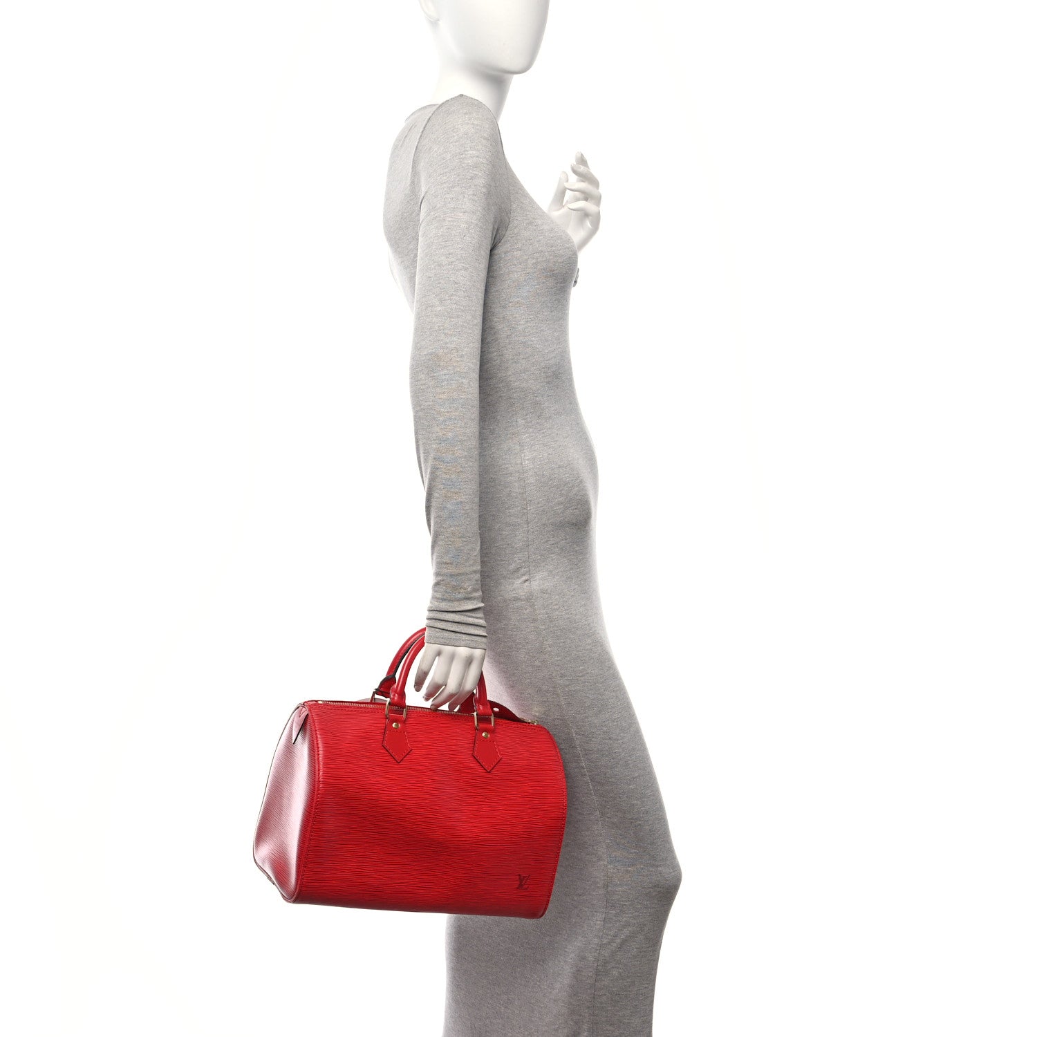 Louis Vuitton Epi Speedy 30 Castillan Red 2 of 13