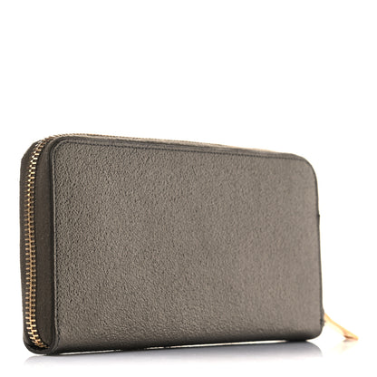 Saint Laurent Metallic Calfskin Textured Continental Zip Around Wallet Gold 3 of 7