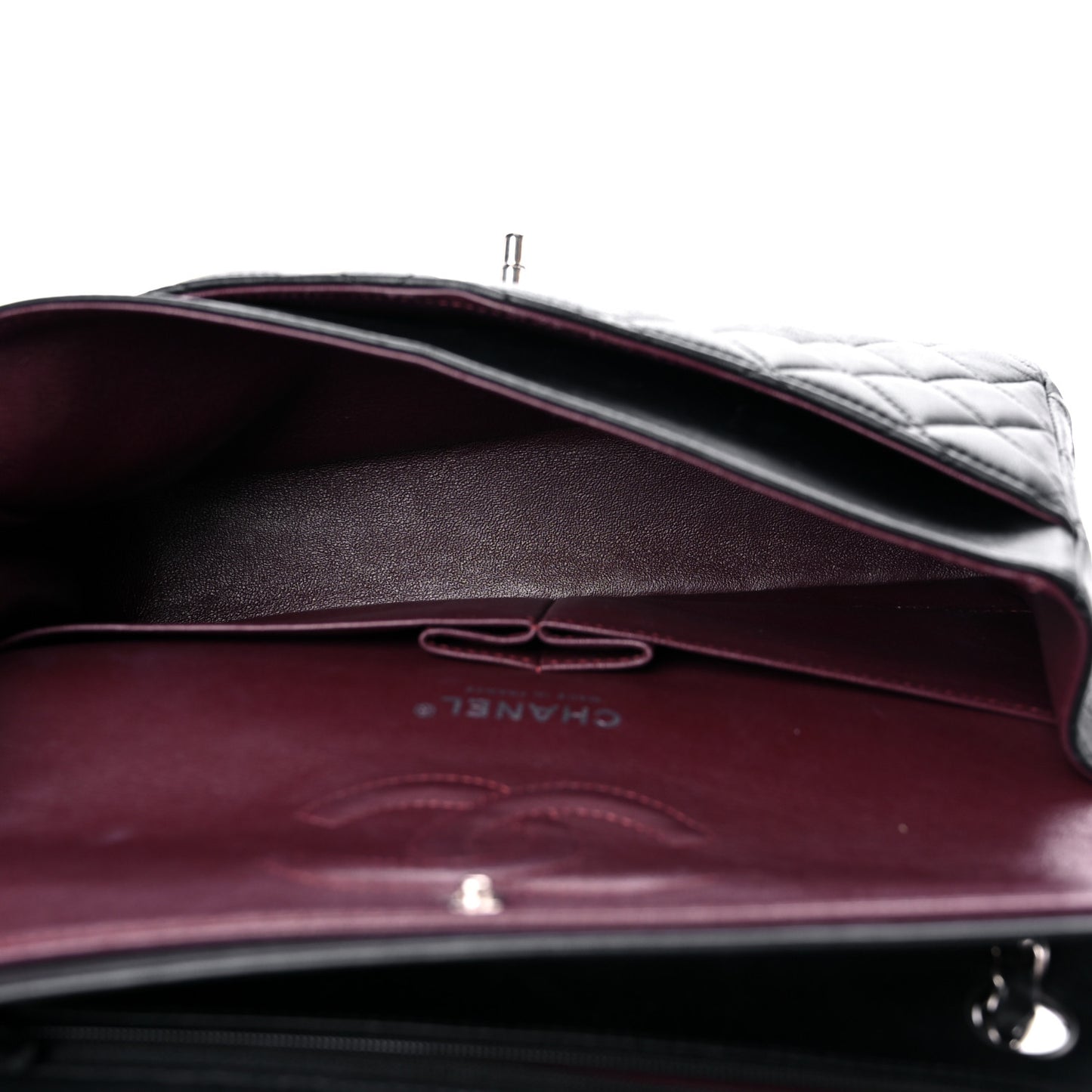 Lambskin Quilted Medium Double Flap Black