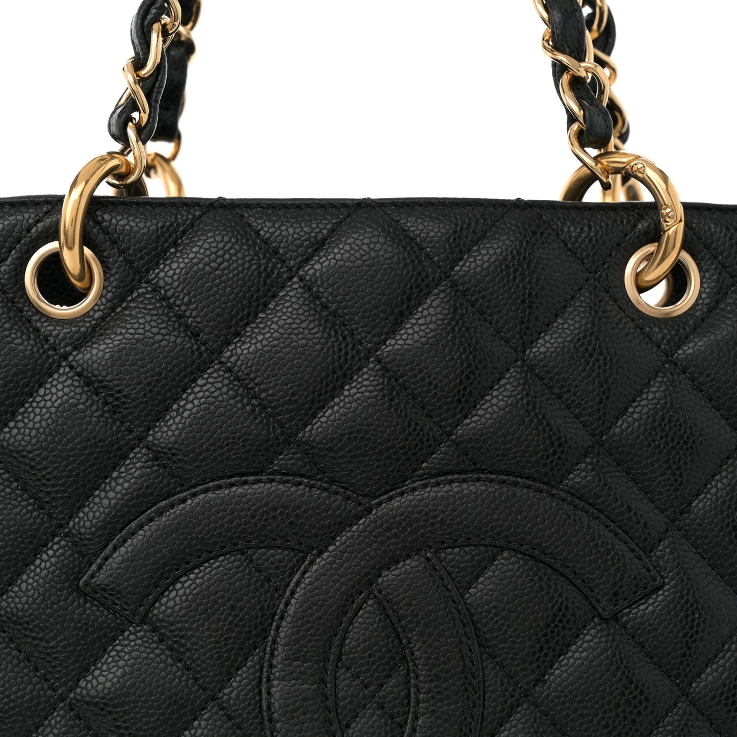 Caviar Quilted Grand Shopping Tote GST Black