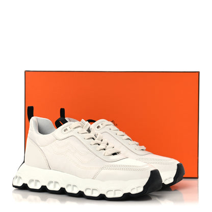 Hermes Parachute Fabric Calfskin Impulse Sneakers 36 White 9 of 9