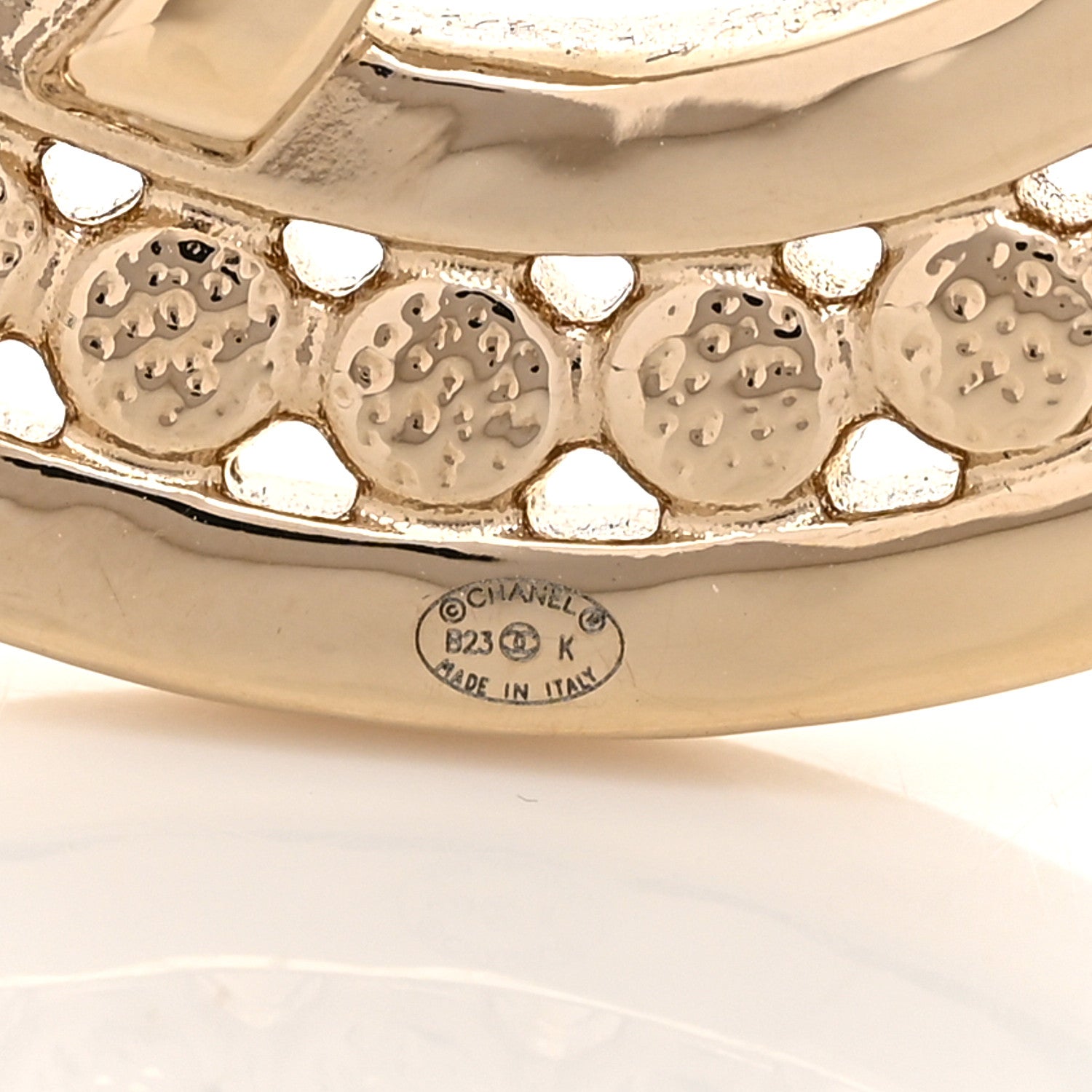 Chanel Crystal CC Brooch Light Gold 3 of 3