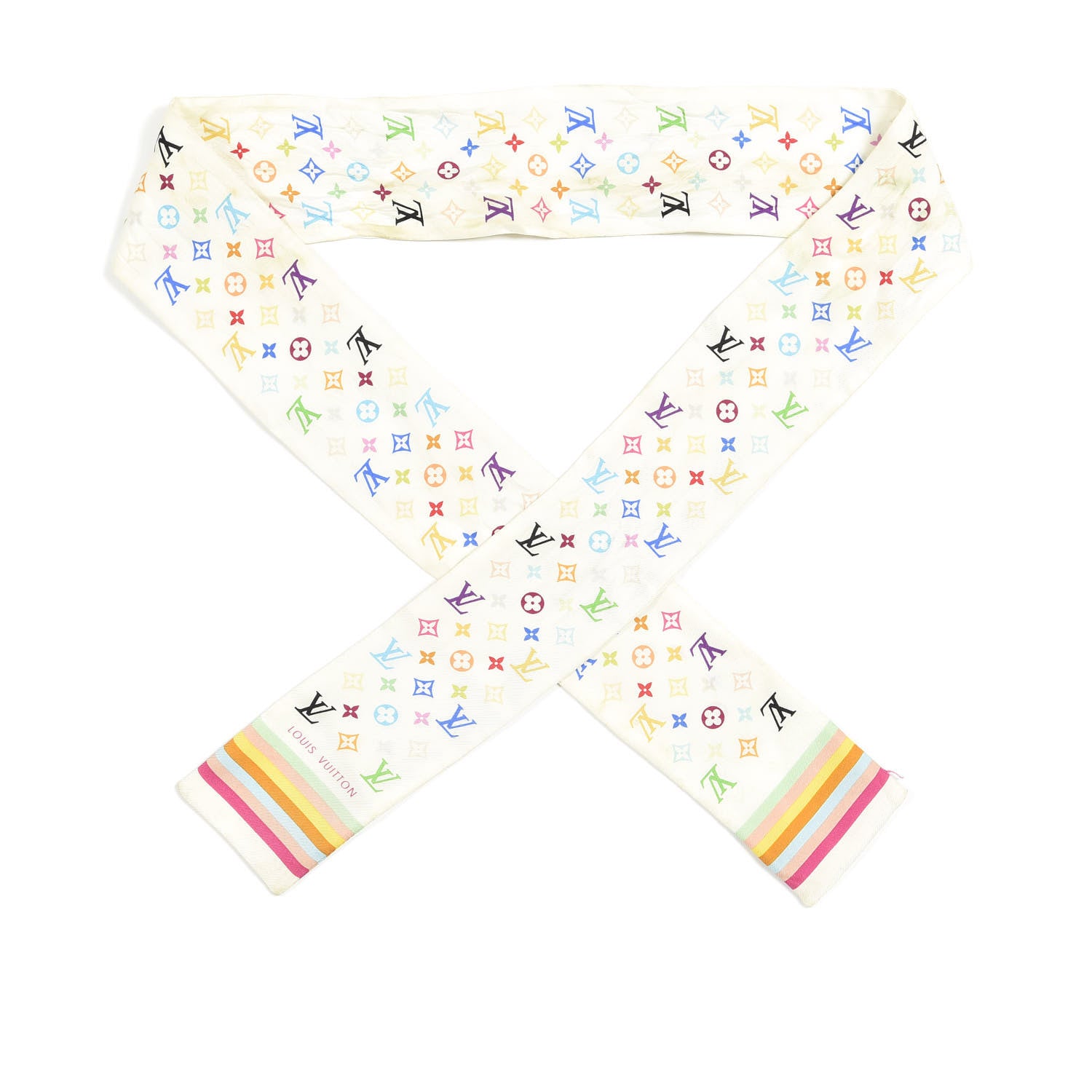 Louis Vuitton Silk Monogram Multicolor Bandeau White 1 of 3