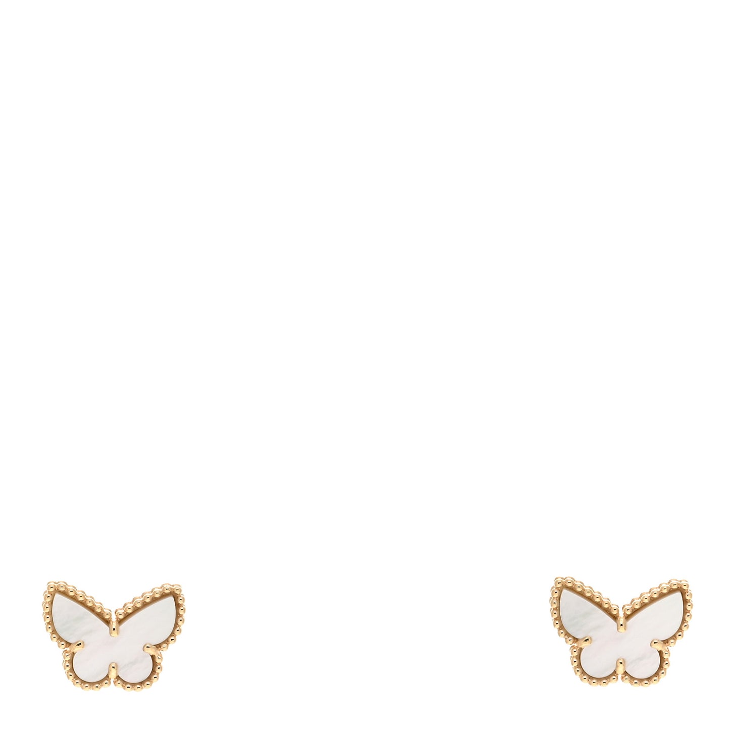18K Yellow Gold Mother of Pearl Sweet Alhambra Butterfly Earrings