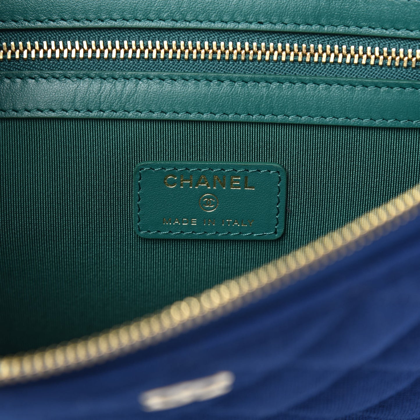 Jersey Quilted Medium Cosmetic Case Blue