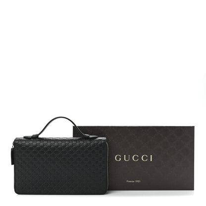 Gucci Soft Microguccissima Zip Around Top Handle Travel Wallet Carbon 13 of 13