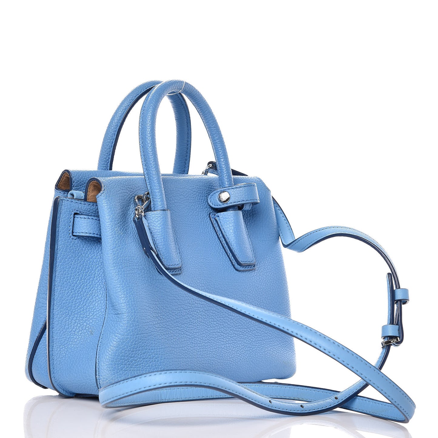 Grained Calfskin Mini Milla Tote Mediterranean Blue