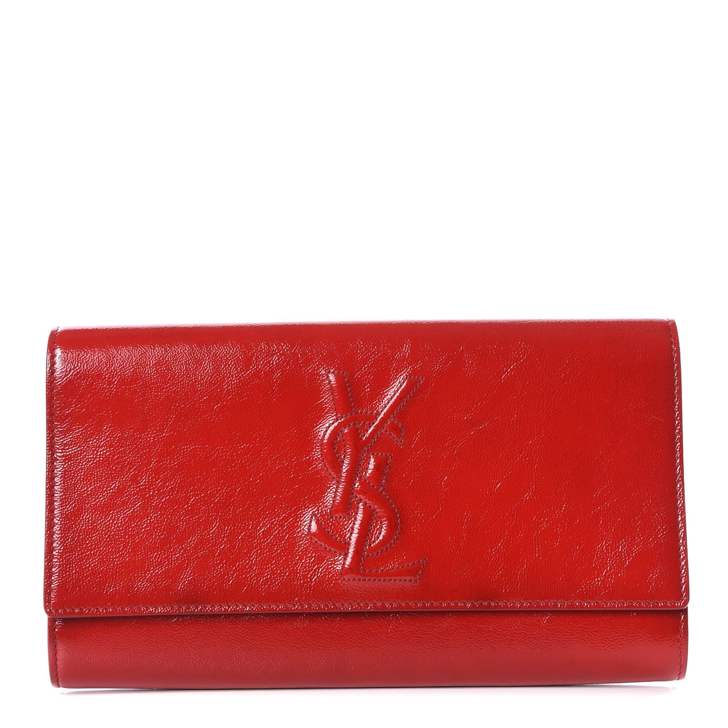 Textured Patent Monogram Large Belle De Jour Clutch Red