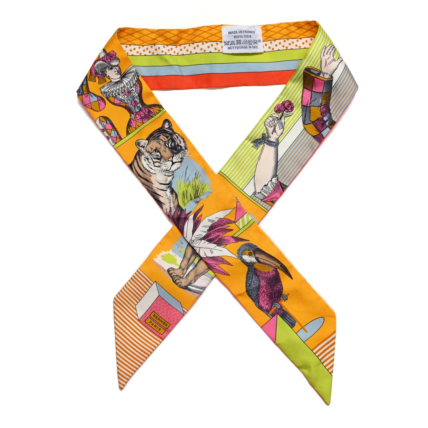 Silk Twilly Grand Theatre Nouveau Soleil Vert Fluo Multicolor