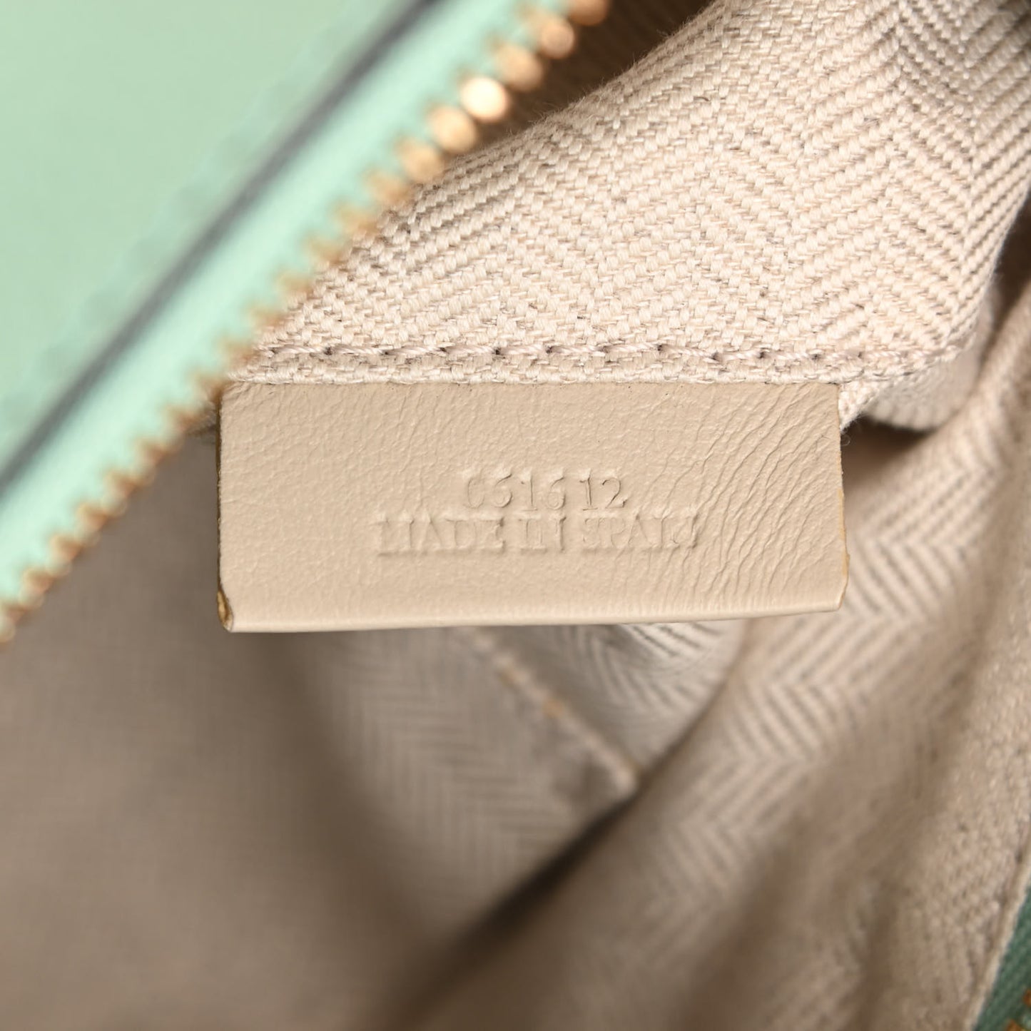 Calfskin Small Puzzle Bag Sea Water Green