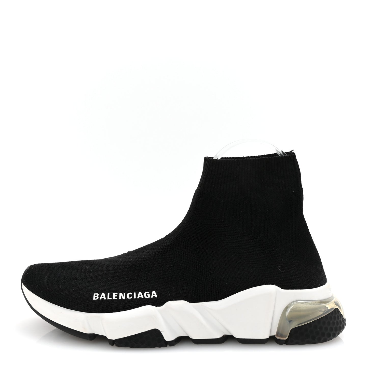 Neoprene Knit Womens Speed Clear Sole Sneakers 38 Black White