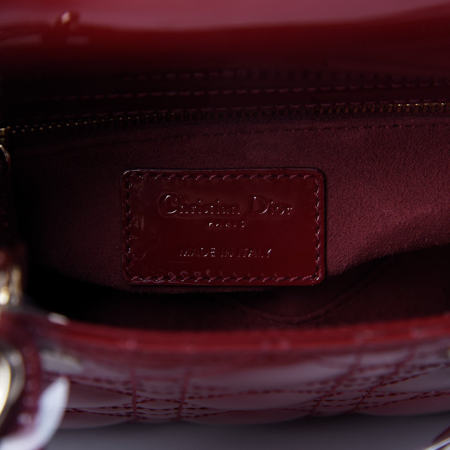 Christian Dior Patent Cannage Mini Lady Dior Red 8 of 9