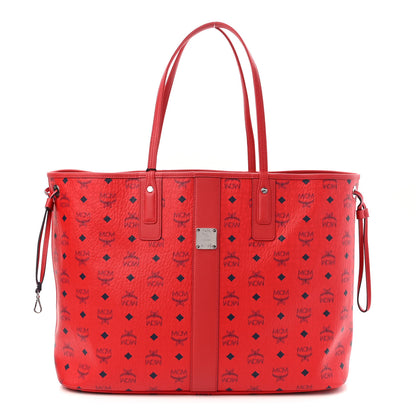 MCM Visetos Large Liz Reversible Shopper Tote Ruby Red 3 of 13