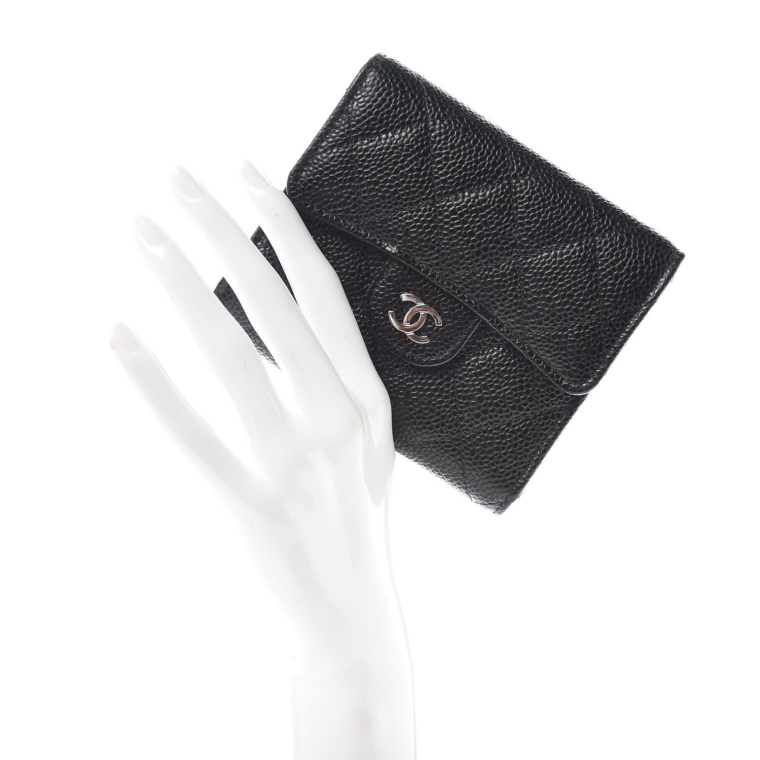 Chanel Caviar Quilted Compact Flap Wallet Black 2 of 10
