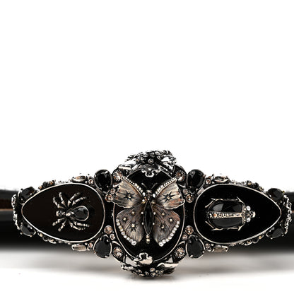 Alexander McQueen Calfskin Lizard Embossed Knuckle Flat Clutch Black 8 of 9