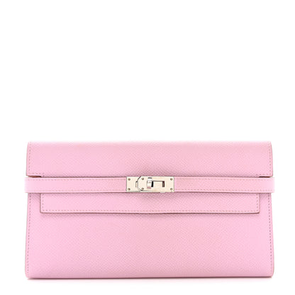 Hermes Epsom Verso Kelly Longue Wallet Mauve Sylvestre Jaune De Naples 1 of 10