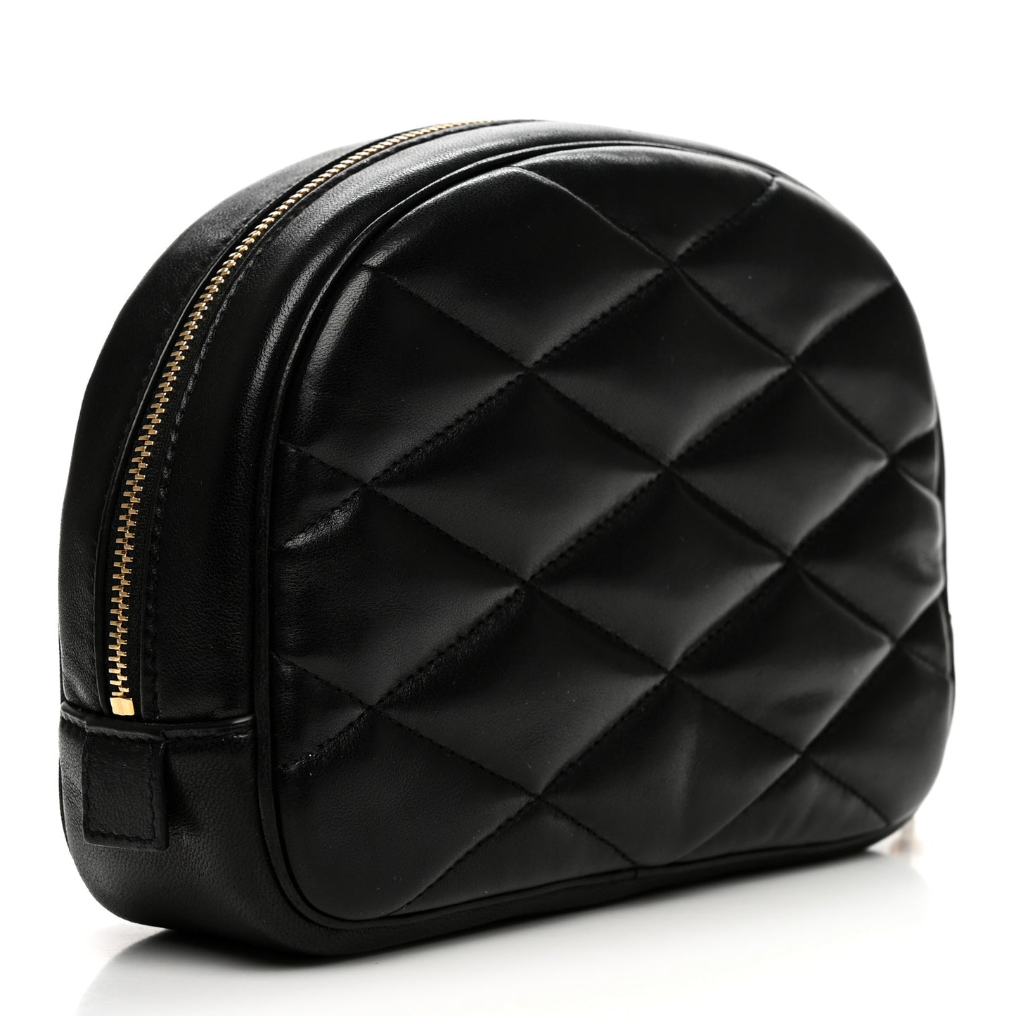 Lambskin Quilted Lolita Cosmetic Pouch Black